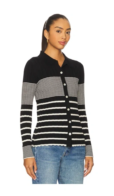Rails Aurelia Cardigan Black Ivory Stripe In Multi