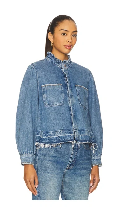 Seventy + Mochi Ziggy Cropped Jacket In Blue