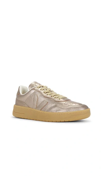 Veja V-90 O.t. Leather Sneaker In Full Bronze In Silver