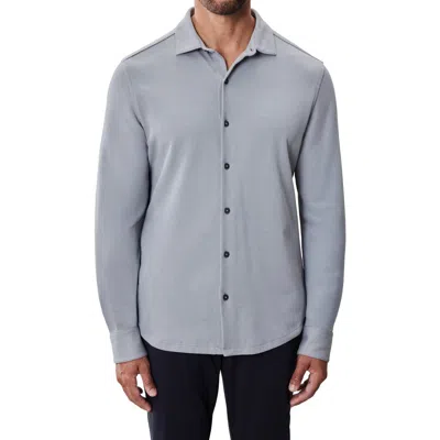 Robert Barakett Milo Long Sleeve Knit Shirt In Gray