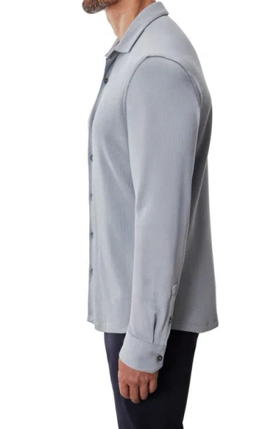 Robert Barakett Milo Long Sleeve Knit Shirt In Gray