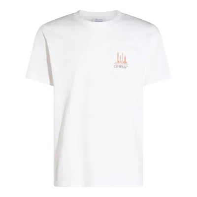 Off-white Graphic Print Crew Neck Short Sleeve Top In White