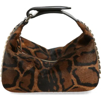 Christian Louboutin Funky Dopp Bengali Print Genuine Calf Hair Top Handle Pouch In Brown