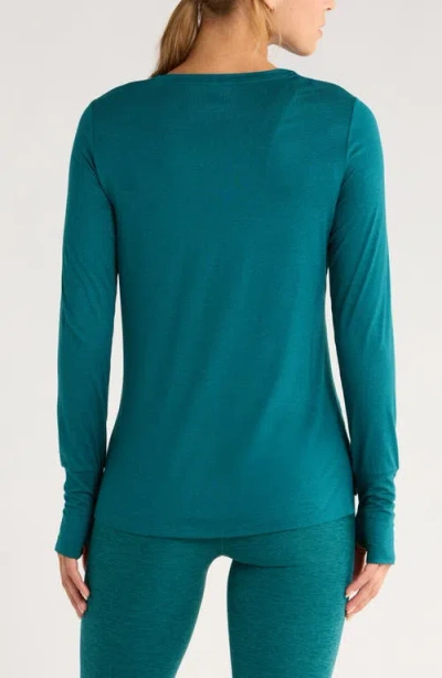 Zella Liana Restore Soft Lite Long Sleeve T-shirt In Green