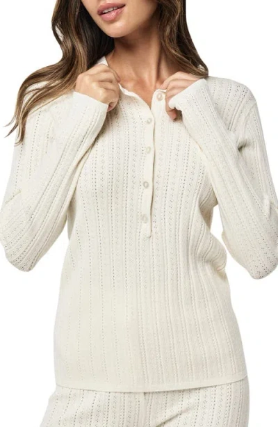 Papinelle Olivia Cable Pointelle Full Length Pj Set In White