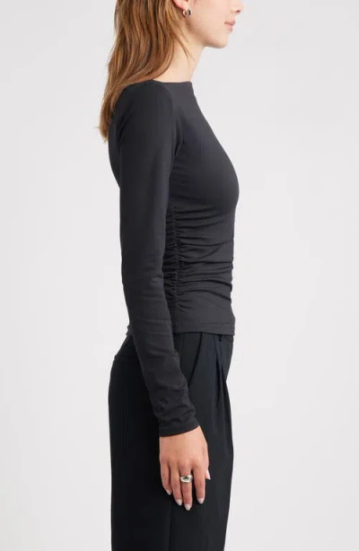Open Edit Ruched Side Top In Black