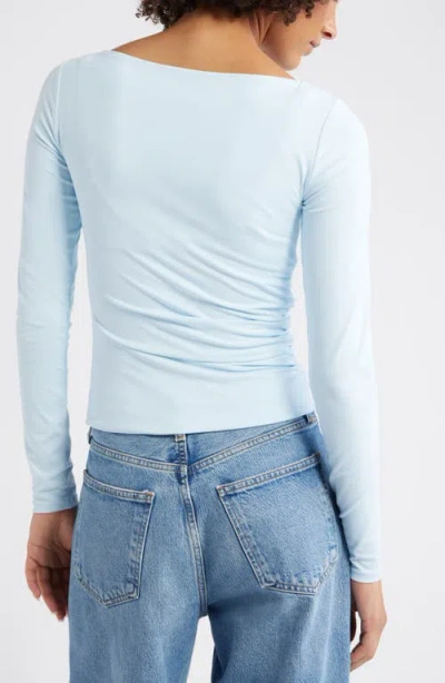 Open Edit Ruched Side Top In Blue