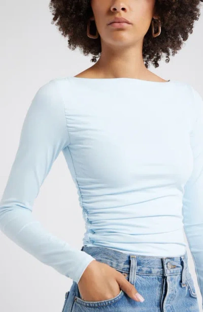 Open Edit Ruched Side Top In Blue