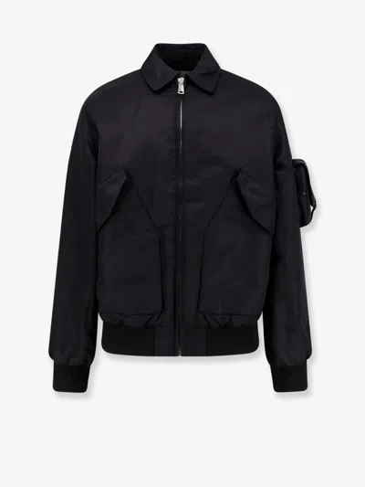 Coperni Nylon Bomber Jacket Featuring Flap Pockets In Black