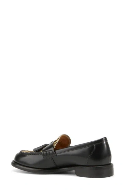 Vagabond Shoemakers Linn Genuine Calf Hair Tassel Loafer In Black