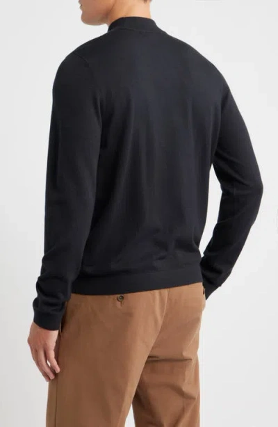 Open Edit Solid Mock Neck Sweater In Black