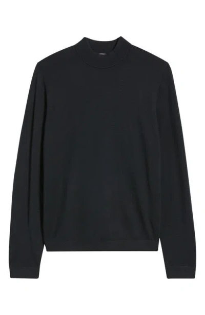 Open Edit Solid Mock Neck Sweater In Black