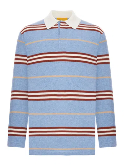 Guest In Residence Striped Polo In Blue