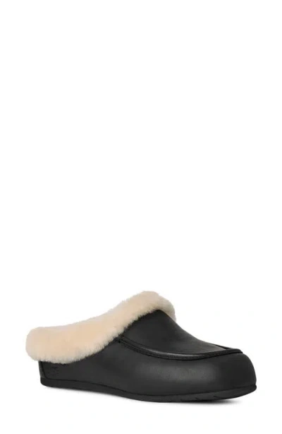 Ugg Ansley Leather Mule Slippers In Black