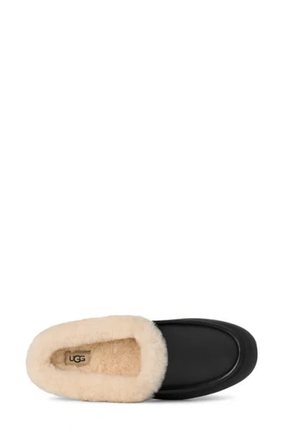Ugg Ansley Leather Mule Slippers In Black