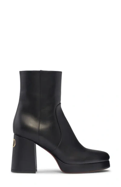 Valentino Garavani Fawcette Platform Ankle Boot In Calfskin 90mm Woman Black 42 In Black