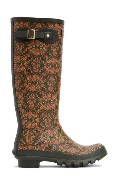 Barbour Pineapple Print Cami Wellington Boot In Multi