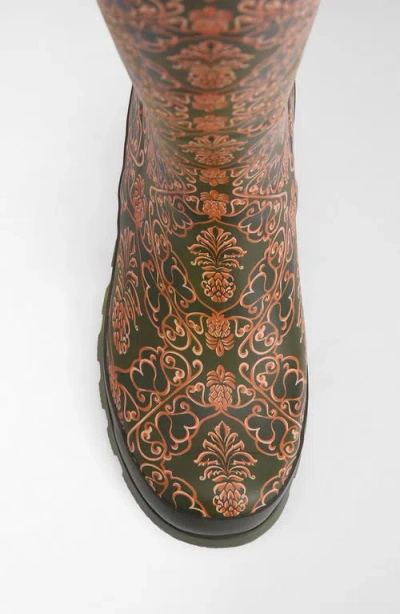 Barbour Pineapple Print Cami Wellington Boot In Multi