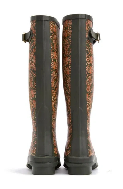 Barbour Pineapple Print Cami Wellington Boot In Multi