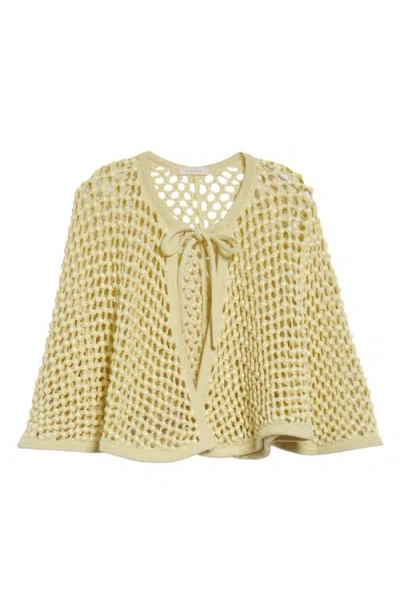 Diotima Crystal Net Knit Capelet In Yellow