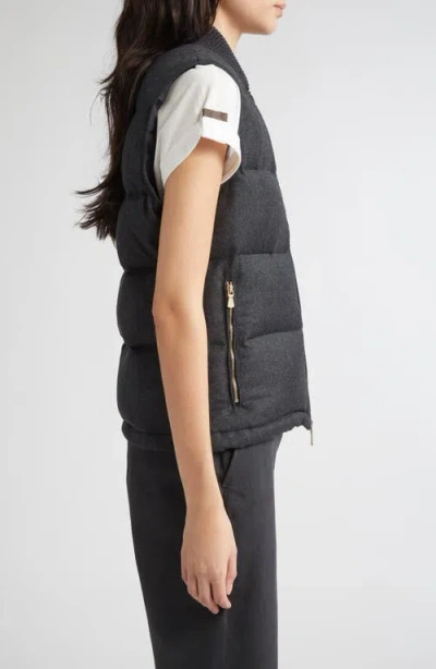 Eleventy Wool Blend Down Vest In White