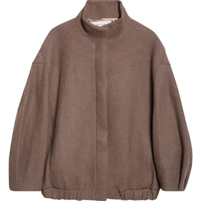 Dries Van Noten Voles Oversize Wool Blend Jacket In Brown