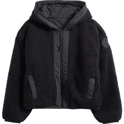 Canada Goose Alberini Reversible High Pile Fleece Bomber Jacket In Black