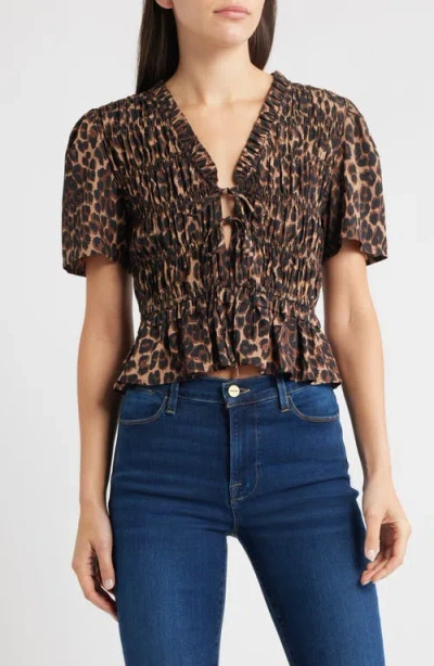 Rails Portia Shirred Top In Brown
