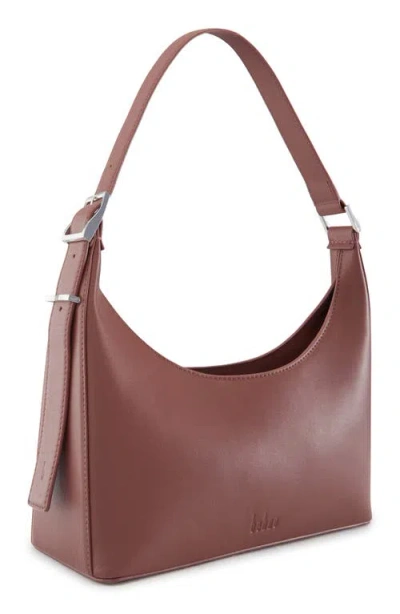 Behno Danny Flatiron Leather Shoulder Bag In Brown