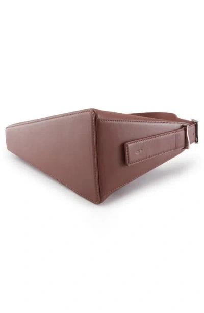 Behno Danny Flatiron Leather Shoulder Bag In Brown