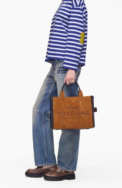 Marc Jacobs Borsa A Mano The Suede Medium Tote Bag Copper In Brown