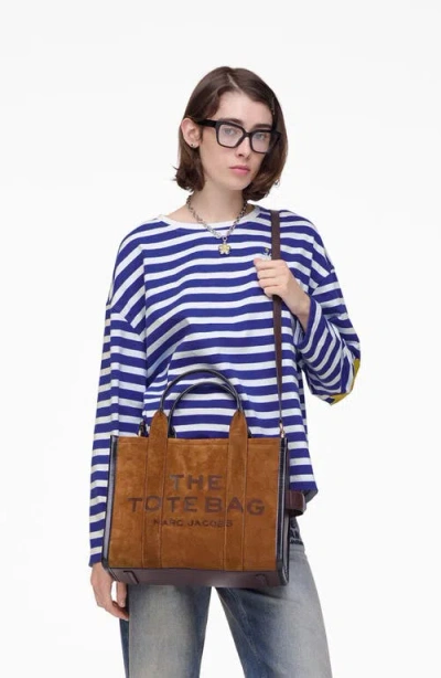 Marc Jacobs Borsa A Mano The Suede Medium Tote Bag Copper In Brown