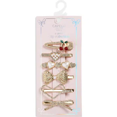 Capelli New York Kids' Studded Assorted 6-pack Hair Clips In Multi