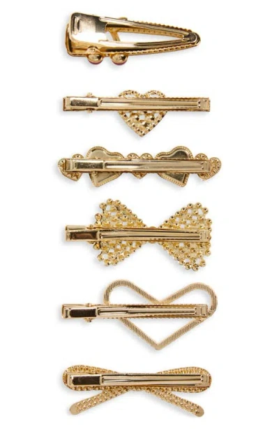 Capelli New York Kids' Studded Assorted 6-pack Hair Clips In Multi