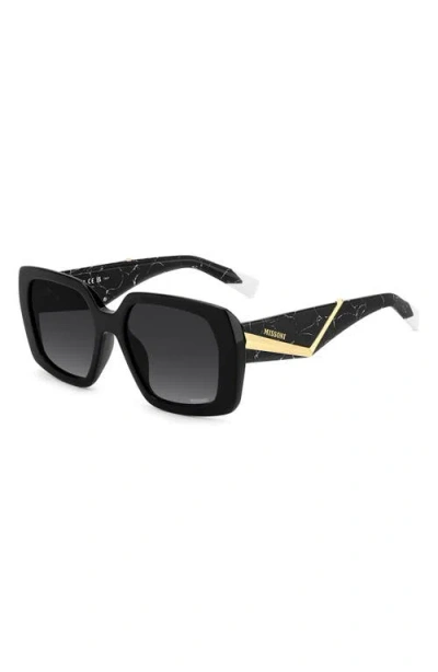 Missoni 55mm Gradient Rectangular Sunglasses In Black