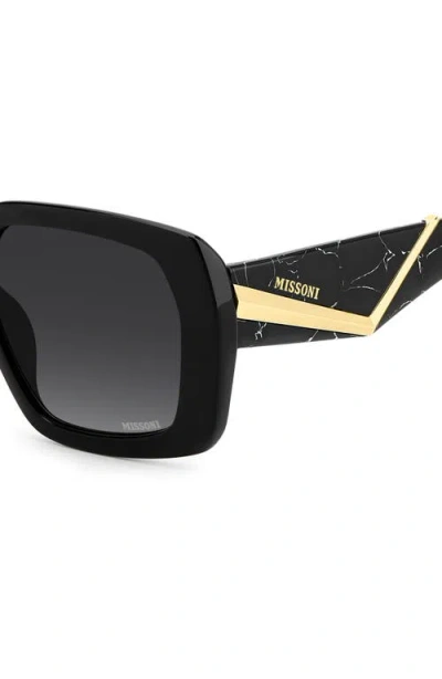 Missoni 55mm Gradient Rectangular Sunglasses In Black