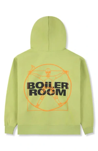 Pleasures X Boiler Room Workman Oversize Hoodie In Green