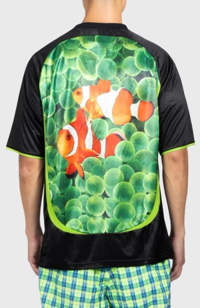 Pleasures X Boiler Room Aqua Cotton Soccer Jersey In Black