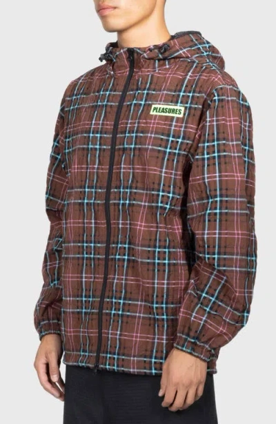 Pleasures X Boiler Room Hooded Practice Zip Jacket In Brown