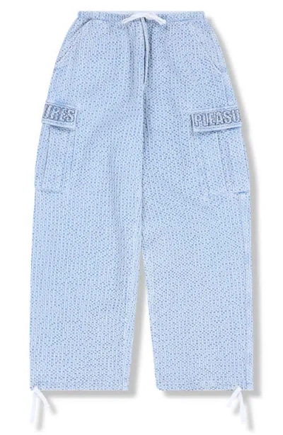 Pleasures Cotton Knit Cargo Pants In Blue