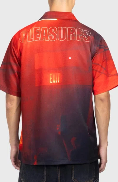 Pleasures X Boiler Room Oversize Camp Shirt In Red