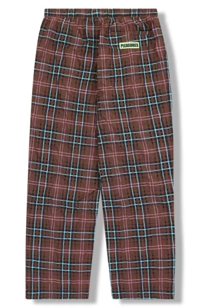 Pleasures X Boiler Room Practice Plaid Track Pants In Brown