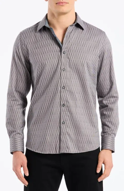 Robert Graham Akron Stretch Cotton Button-up Shirt In Gray