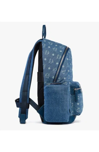 Mcm Stark Denim Backpack In Blue