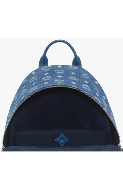 Mcm Stark Denim Backpack In Blue