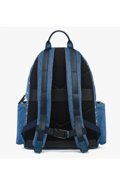 Mcm Stark Denim Backpack In Blue