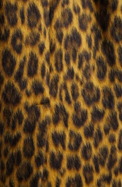 Bottega Veneta Women Multicolor Single-breasted Coat With Notched Revers And All-over Leopard Print  In Yellow