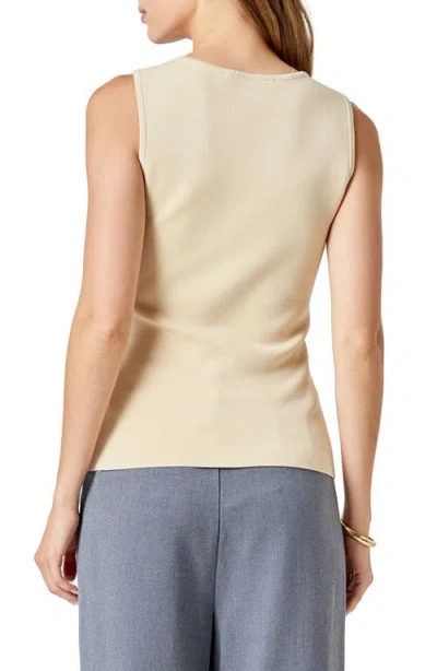 Endless Rose Knit Button-up Vest In Neutral