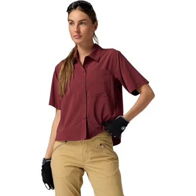 Backcountry Slickrock Short-sleeve Button-up Jersey In Burgundy