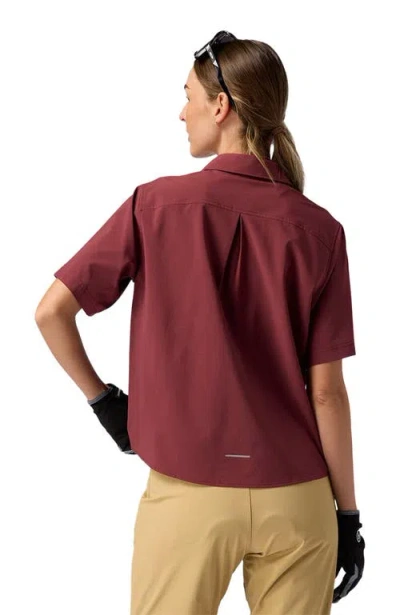 Backcountry Slickrock Short-sleeve Button-up Jersey In Burgundy